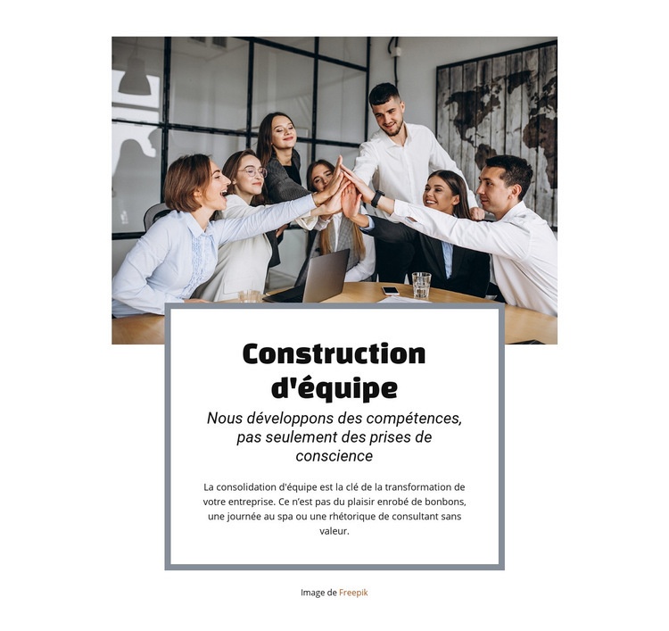 Services de consolidation d'équipe Conception de site Web