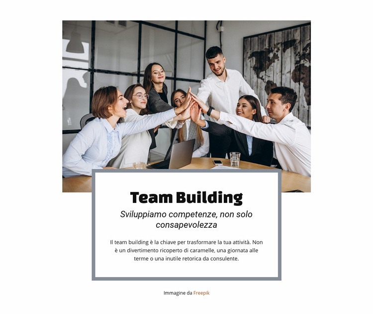 Servizi di team building Mockup del sito web