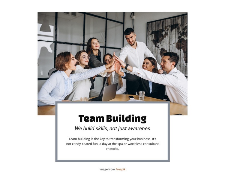 Teambuilding -tjänster Html webbplatsbyggare