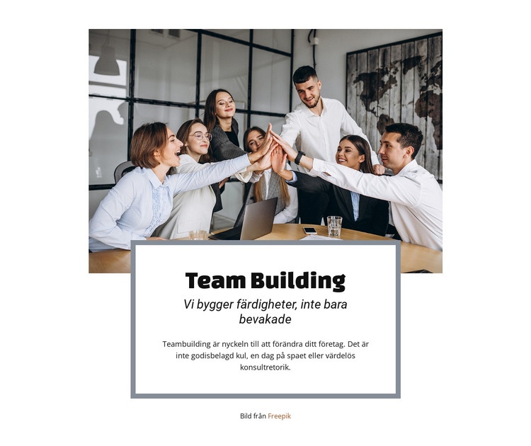 Teambuilding -tjänster Hemsidedesign