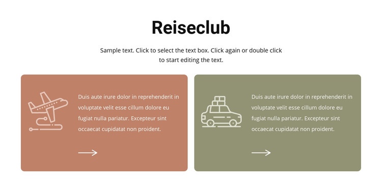 Reiseclub Website Builder-Vorlagen