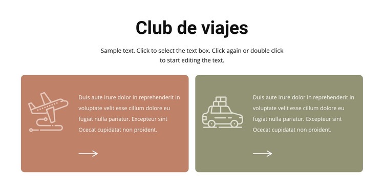 Club de viajes Creador de sitios web HTML