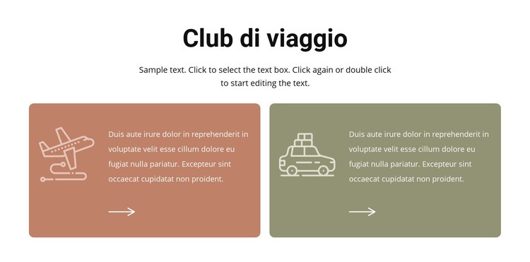 Club di viaggio Modelli di Website Builder