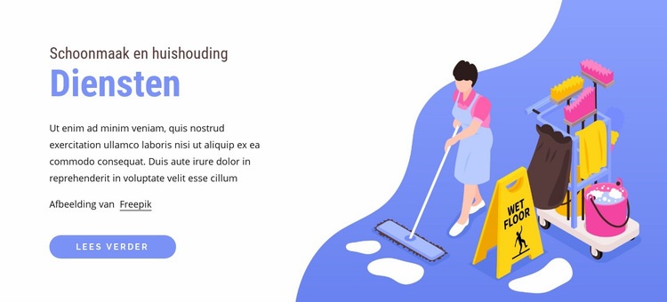 Schoonmaak en huishouding HTML5-sjabloon