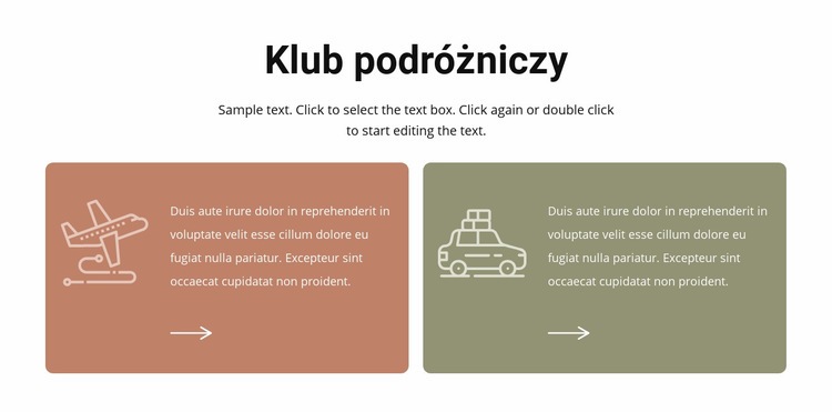 Klub podróżniczy Szablony do tworzenia witryn internetowych