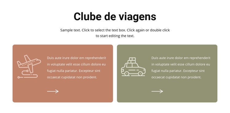 Clube de viagens Landing Page