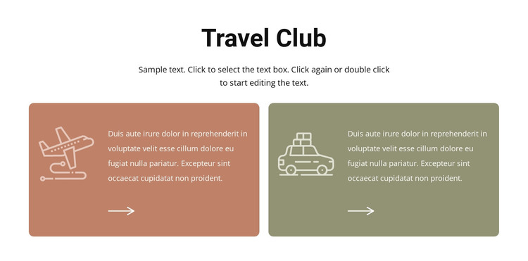Travel club Web Design