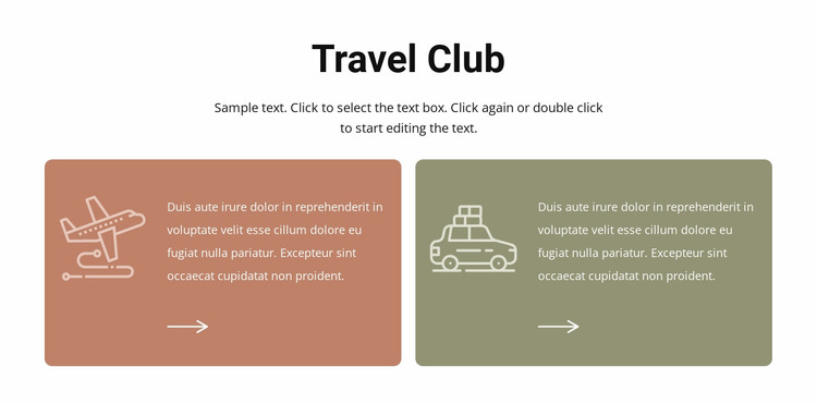 Travel club Website Builder Templates