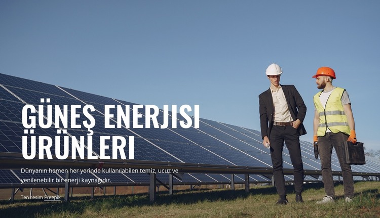 Solar energy products HTML Şablonu