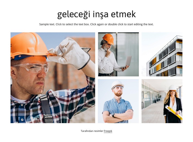 inşaat şirketi Bir Sayfa Şablonu