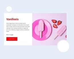 Benutzfertiges Website-Design Für Vanille-Eiscreme