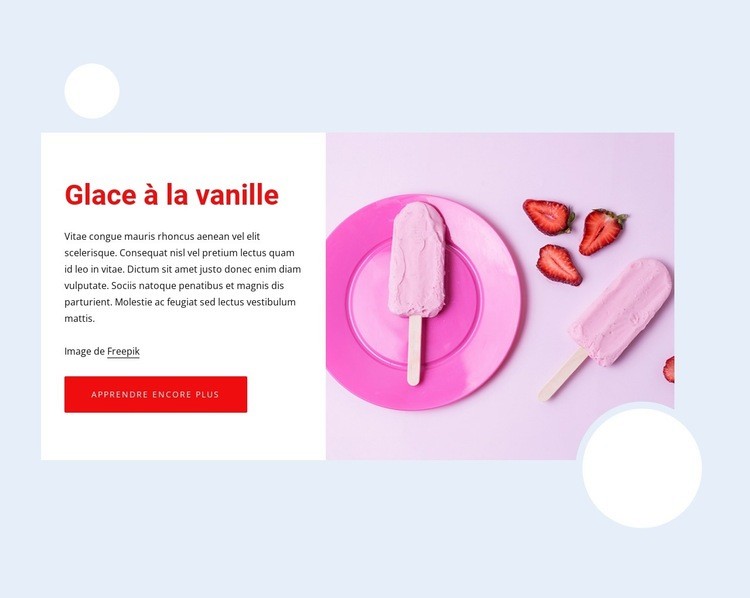 Glace à la vanille Conception de site Web