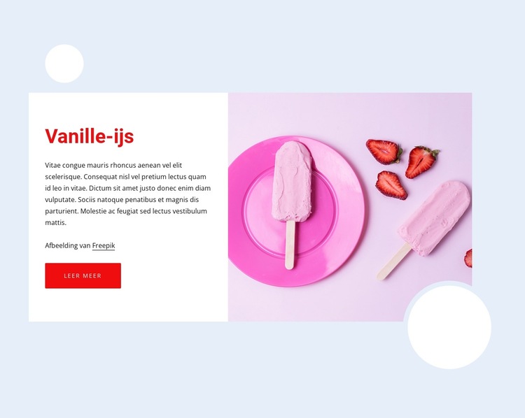 Vanille-ijs Website sjabloon