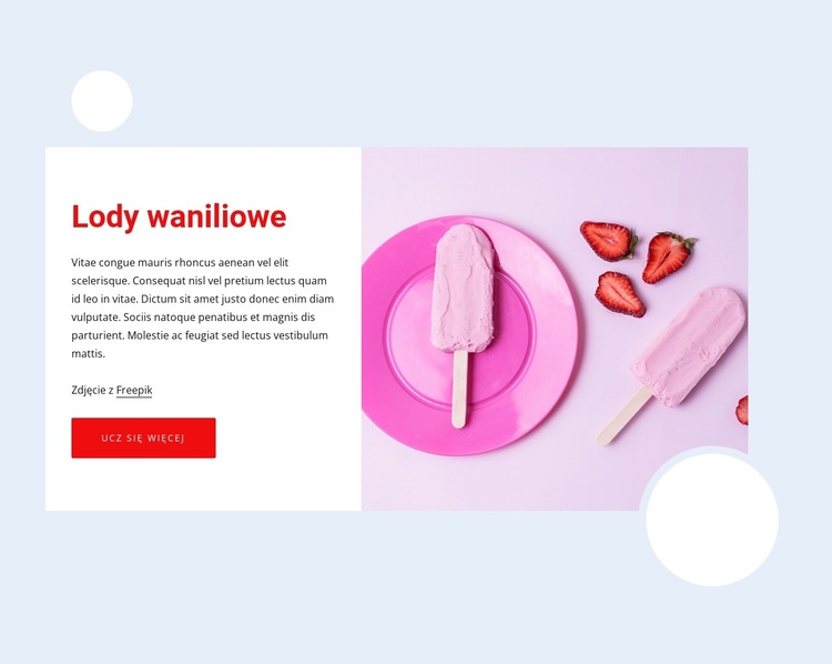 Lody waniliowe Motyw WordPress