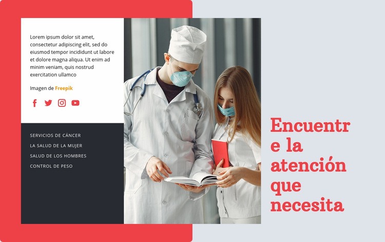 Doctor en medicina y salud Maqueta de sitio web