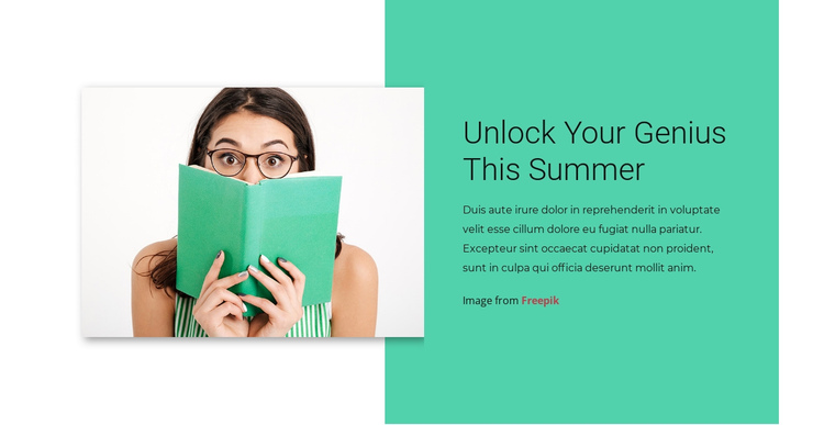 Unlock your genius One Page Template
