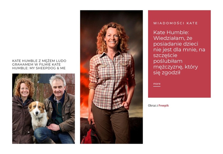 Kate Humble kocha dziką przyrodę Makieta strony internetowej