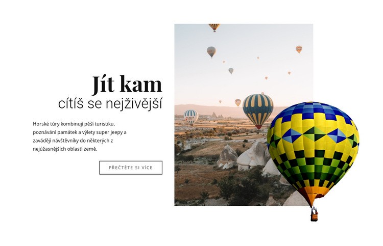 Jízdy horkovzdušným balónem Šablona HTML