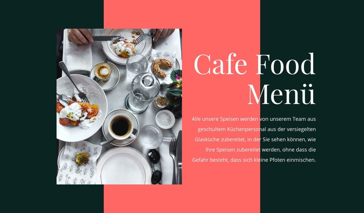Cafe Essen Menü Website-Modell