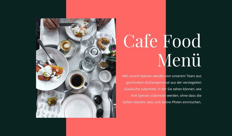 Cafe Essen Menü Landing Page