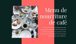 Menu De Nourriture De Café