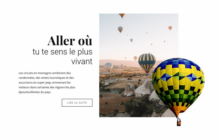 Balades en montgolfière Maquette de site Web