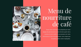 Conception HTML Pour Menu De Nourriture De Café