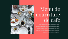 Menu De Nourriture De Café : Modèle De Site Web Simple