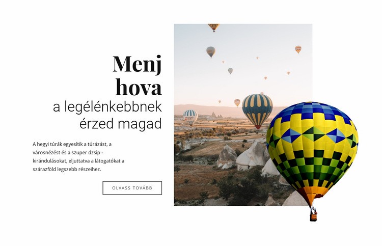 Túrák hőlégballonnal Weboldal sablon