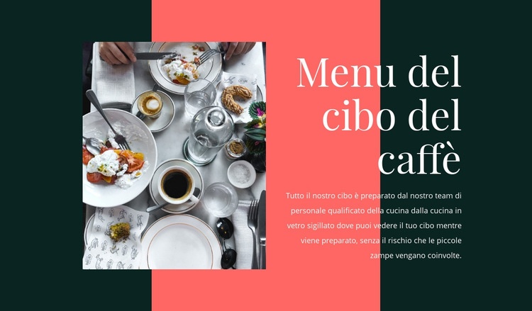 Menu del cibo del caffè Costruttore di siti web HTML