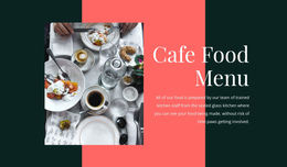 Page Layout For Cafe Food Menu