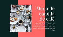 Menu De Comida De Café Modelo Limpo E Mínimo