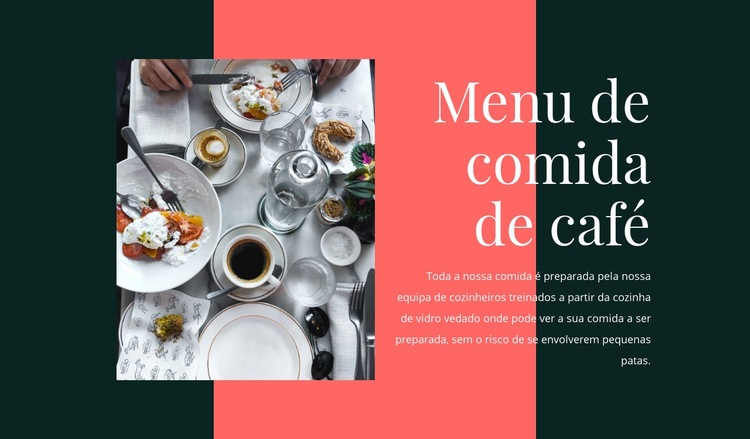 Menu de comida de café Modelo