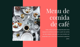 Menu De Comida De Café - Página De Destino