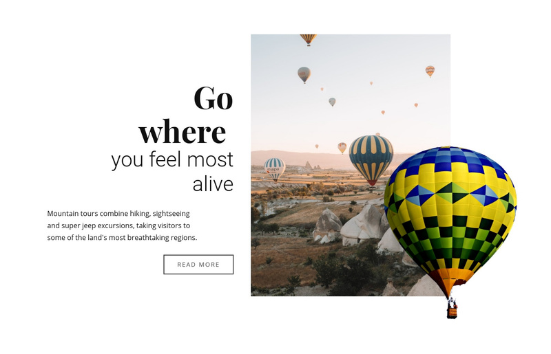 Hot air balloon rides Squarespace Template Alternative