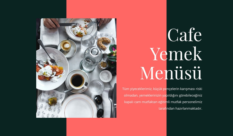 Cafe yemek menüsü HTML Şablonu