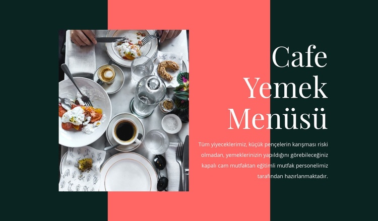 Cafe yemek menüsü Html Web Sitesi Oluşturucu