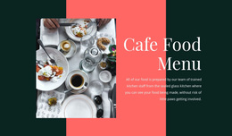 Cafe Food Menu Landing Page
