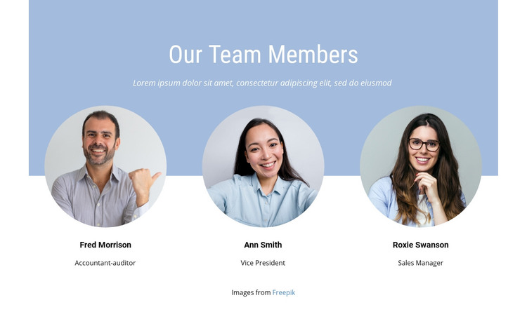 We are tight knit team Homepage Design