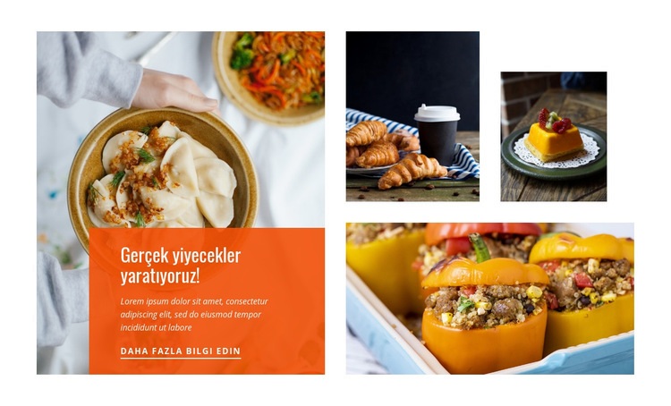 Favori lezzetli yemekler Web Sitesi Mockup'ı
