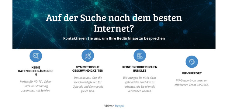 Schnelle Internet-Einrichtung HTML-Vorlage