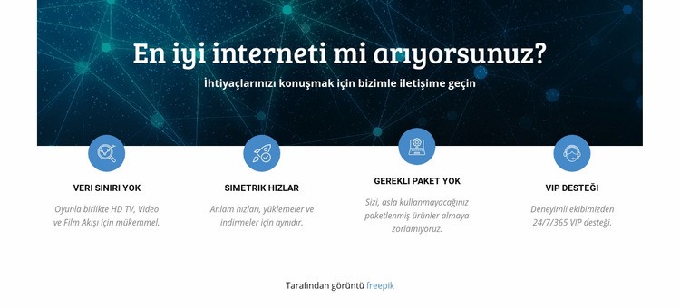 Hızlı İnternet kurulumu Açılış sayfası