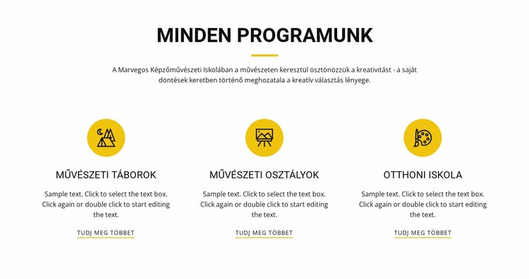 Művészetfeltáró tanfolyam Weboldal tervezés