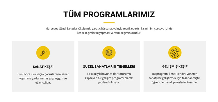 Sanat keşif kursu WordPress Teması