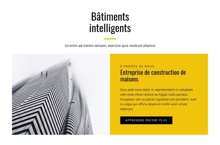 Solutions technologiques de construction Page de destination