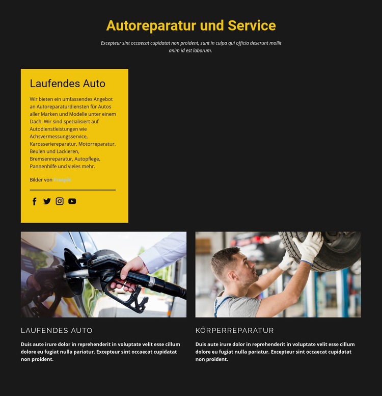 Beste Automechaniker Website-Modell