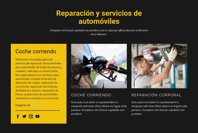 Los mejores mecánicos de automóviles Creador de sitios web HTML