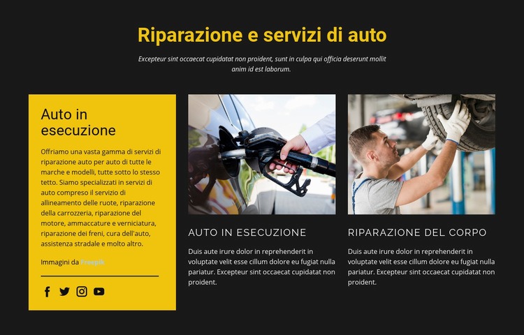 I migliori meccanici di automobili Modelli di Website Builder