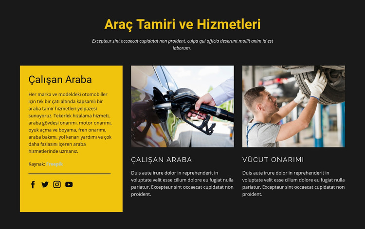 En iyi araba mekaniği HTML Şablonu