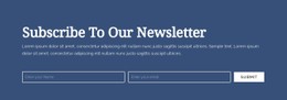 Free CSS Layout For Subscribe To Our Newsletter